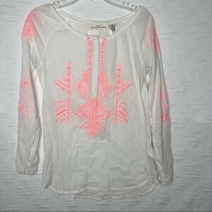 H & M L.O.G.G. Girl Embroidered White  Top US 11-12 Y EUR 152